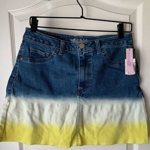 Neon Ombré Denim Skirt